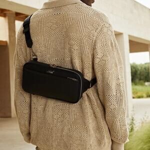 KITH Stagg Leather Crossbody Bag Nocturnal Blue Men’s Streetwear